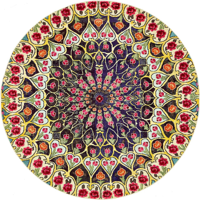 Multicolor 8' x 8' Vita Round Area Rug