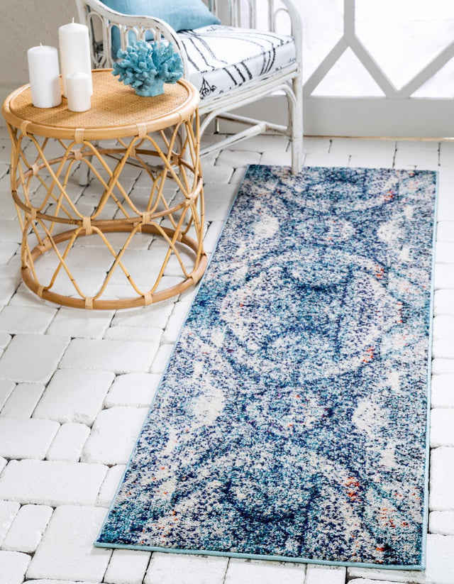 Blue 2' 7 x 10' Vita Runner Area Rug