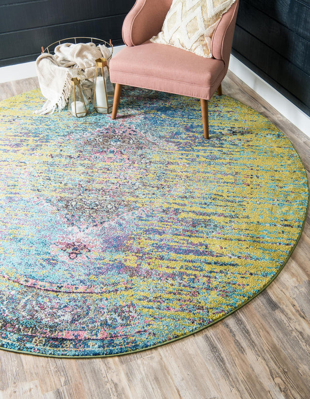 Green 8' x 8' Vita Round Area Rug