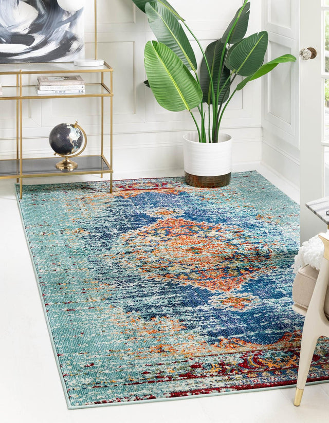Turquoise 9' 10 x 13' 1 Vita Rectangle Area Rug