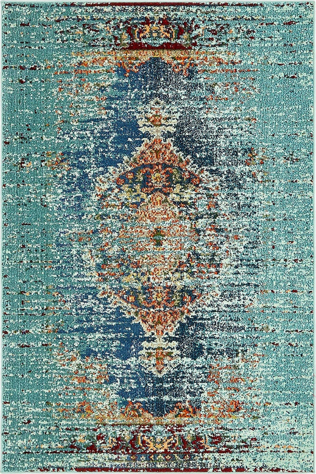 Turquoise 4' 1 x 6' 1 Vita Rectangle Area Rug