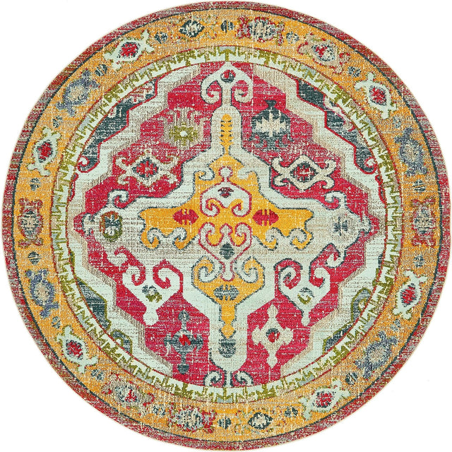 Multicolor 8' x 8' Vita Round Area Rug