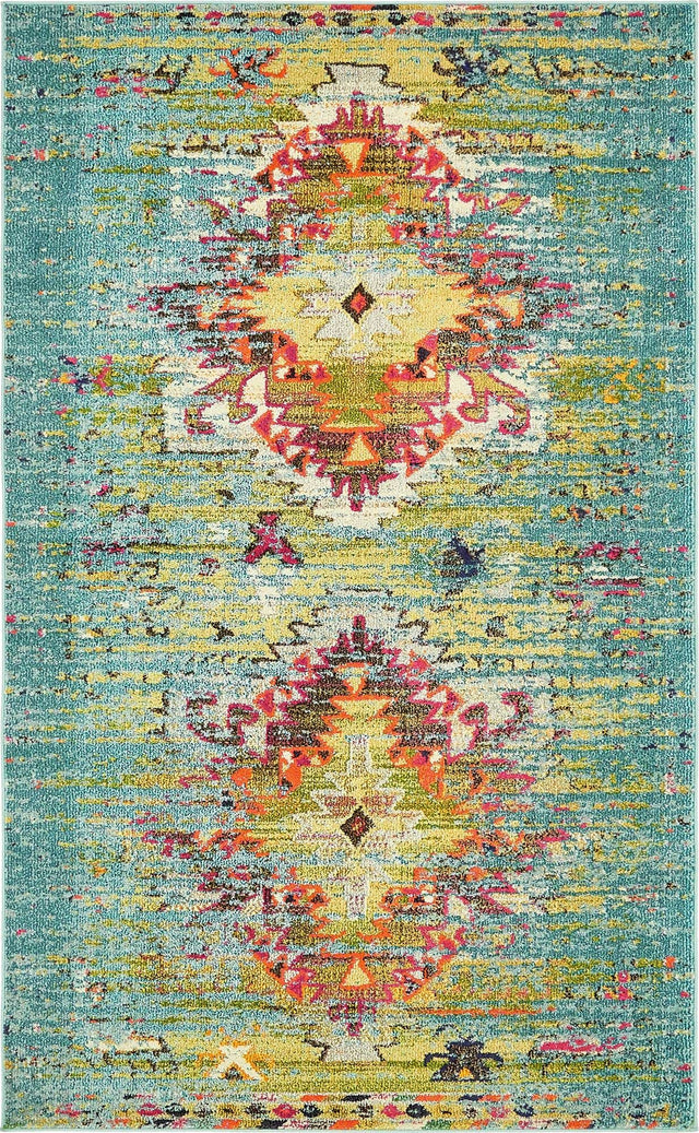 Turquoise 5' 1 x 8' Vita Rectangle Area Rug