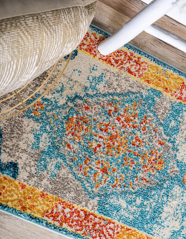 Blue 2' 7 x 10' Vita Runner Area Rug