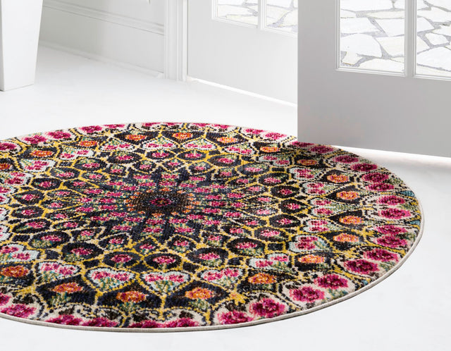 Multicolor 8' x 8' Vita Round Area Rug
