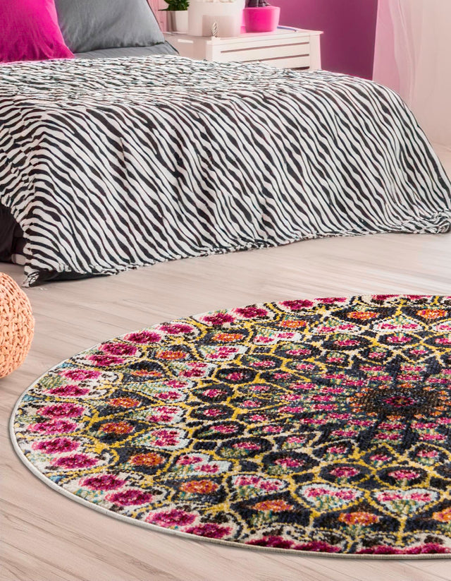 Multicolor 4' 1 x 4' 1 Vita Round Area Rug