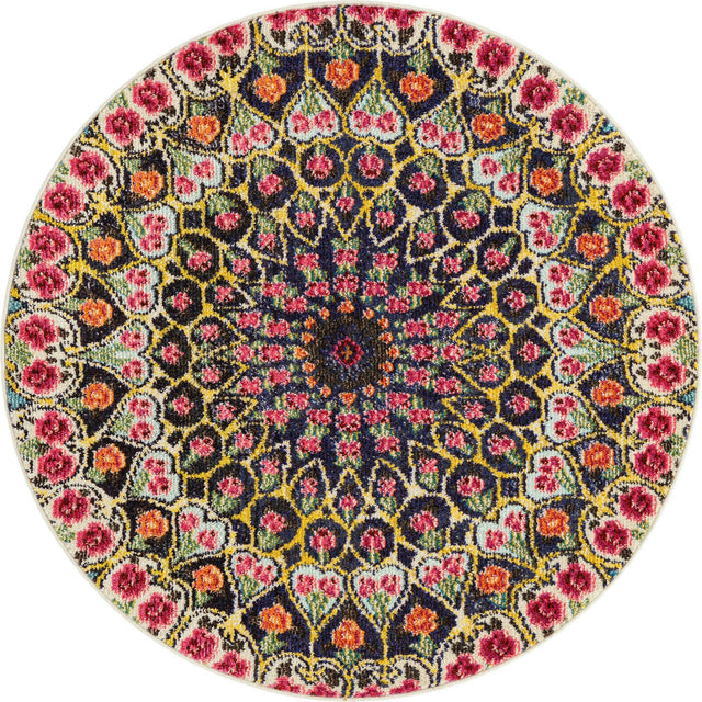 Multicolor 4' 1 x 4' 1 Vita Round Area Rug