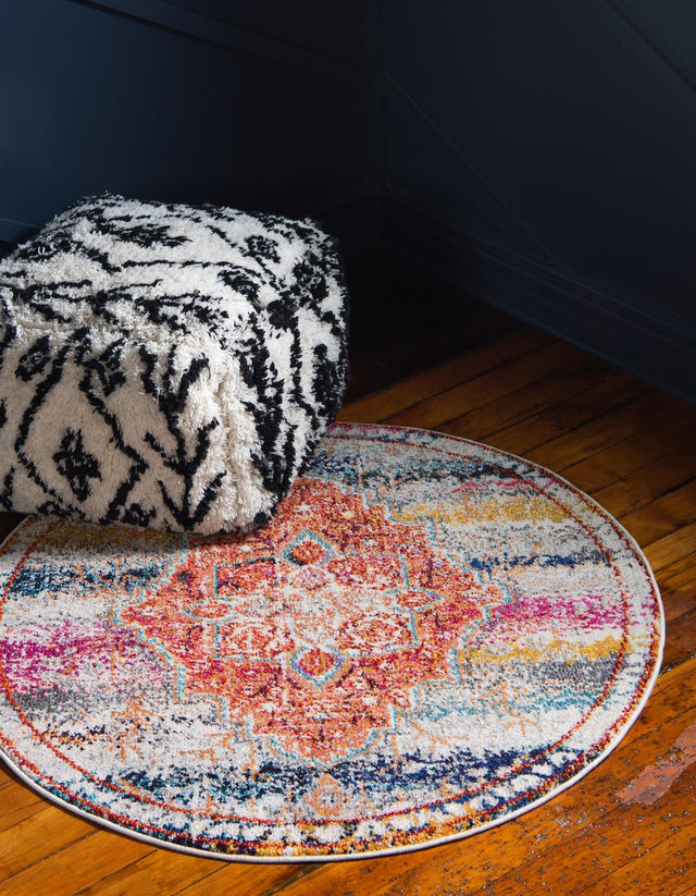Multicolor 8' x 8' Vita Round Area Rug
