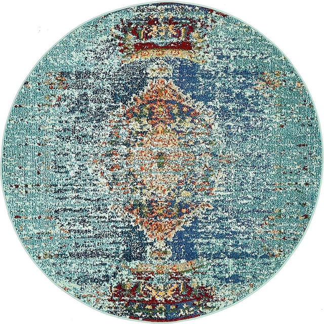 Turquoise 4' 1 x 4' 1 Vita Round Area Rug