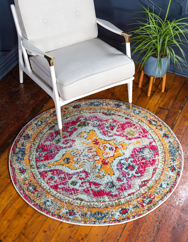 Multicolor 8' x 8' Vita Round Area Rug