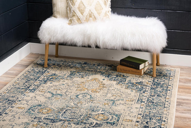 Beige 5' 1 x 8' Oslo Rectangle Area Rug 100% Polypropylene Traditional Classic Vintage Distressed Carpet for Indoor Home Decor for Sale at Rug Engine
