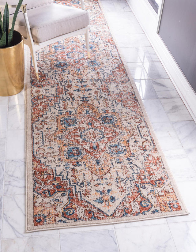 Beige 2' 7 x 10' Oslo Runner Area Rug 100% Polypropylene Traditional Classic Vintage Distressed Carpet for Indoor Home Decor for Sale at Rug Engine