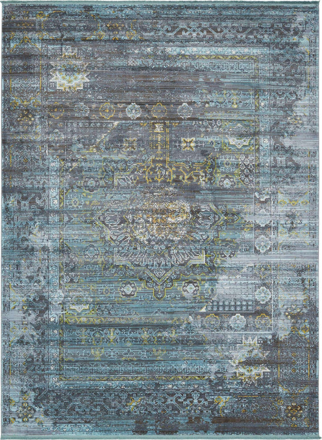 Turquoise 10' x 13' 1 Baracoa Rectangle Area Rug 100% Polypropylene Distressed Vintage Living Dining Room Office Traditional Carpet for Sale at Rug Engine