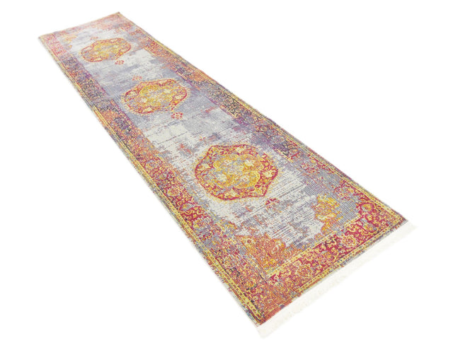 Multicolor 2' 7 x 10' Baracoa Runner Area Rug 100% Polypropylene Distressed Vintage Living Dining Room Office Traditional Carpet for Sale at Rug Engine