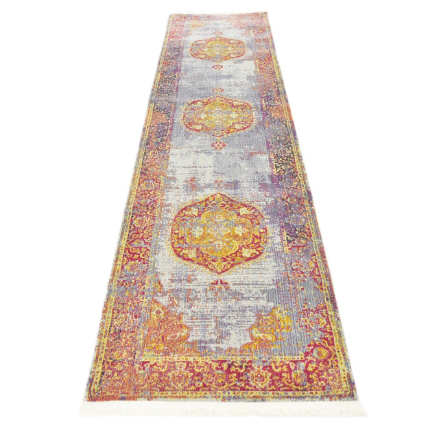 Multicolor 2' 7 x 10' Baracoa Runner Area Rug 100% Polypropylene Distressed Vintage Living Dining Room Office Traditional Carpet for Sale at Rug Engine