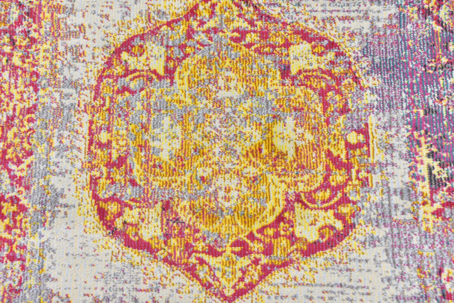 Multicolor 2' 7 x 10' Baracoa Runner Area Rug 100% Polypropylene Distressed Vintage Living Dining Room Office Traditional Carpet for Sale at Rug Engine