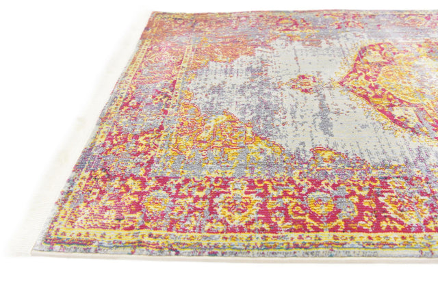 Multicolor 2' 7 x 10' Baracoa Runner Area Rug 100% Polypropylene Distressed Vintage Living Dining Room Office Traditional Carpet for Sale at Rug Engine