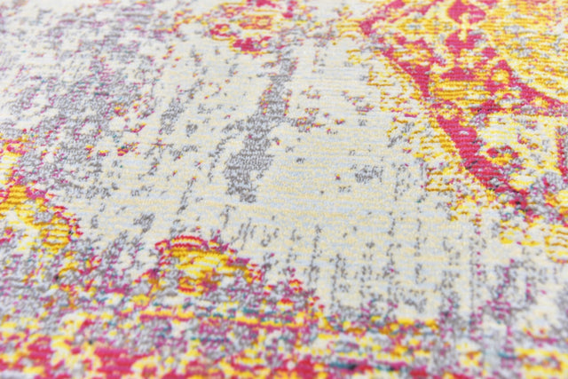 Multicolor 2' 7 x 10' Baracoa Runner Area Rug 100% Polypropylene Distressed Vintage Living Dining Room Office Traditional Carpet for Sale at Rug Engine