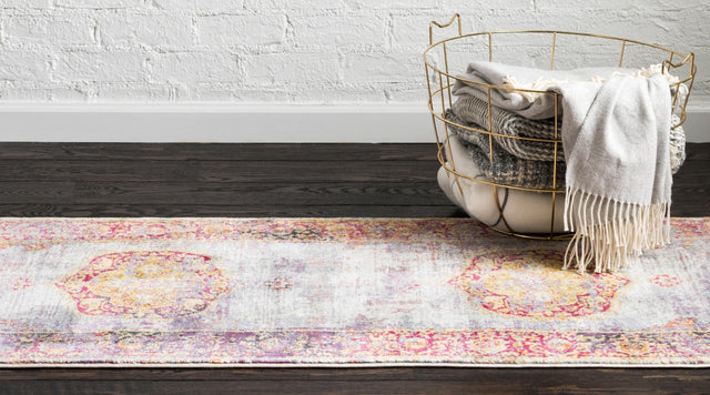 Multicolor 2' 7 x 10' Baracoa Runner Area Rug 100% Polypropylene Distressed Vintage Living Dining Room Office Traditional Carpet for Sale at Rug Engine