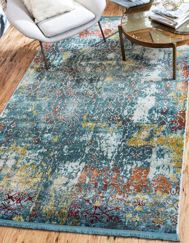 Blue 2' 2 x 3' 1 Baracoa Rectangle Area Rug 100% Polypropylene Distressed Vintage Living Dining Room Office Traditional Carpet for Sale at Rug Engine