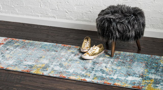 Blue 2' 2 x 6' 1 Baracoa Runner Area Rug 100% Polypropylene Distressed Vintage Living Dining Room Office Traditional Carpet for Sale at Rug Engine