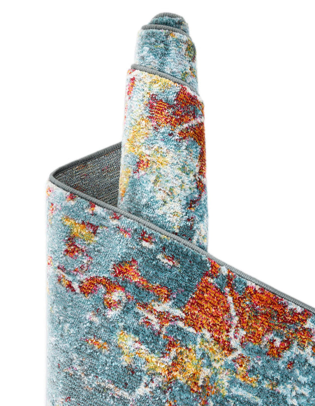 Blue 2' 7 x 10' Baracoa Runner Area Rug 100% Polypropylene Distressed Vintage Living Dining Room Office Traditional Carpet for Sale at Rug Engine