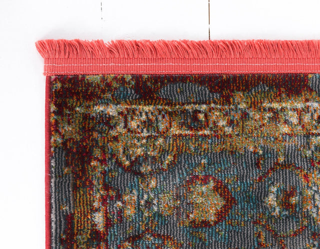 Red 2' 7 x 10' Baracoa Runner Area Rug 100% Polypropylene Distressed Vintage Living Dining Room Office Traditional Carpet for Sale at Rug Engine