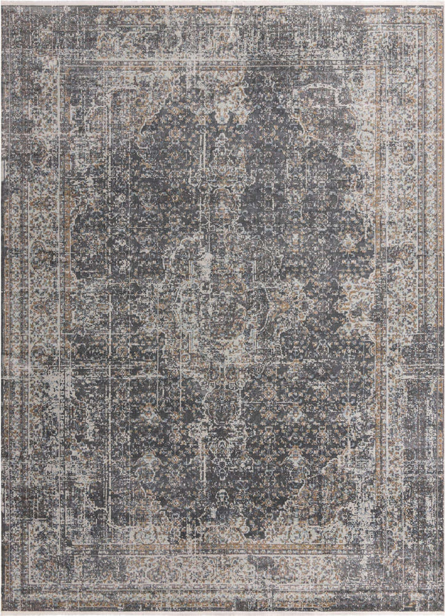 Fume Gray 10' x 13' 1 Baracoa Rectangle Area Rug 100% Polypropylene Distressed Vintage Living Dining Room Office Traditional Carpet for Sale at Rug Engine