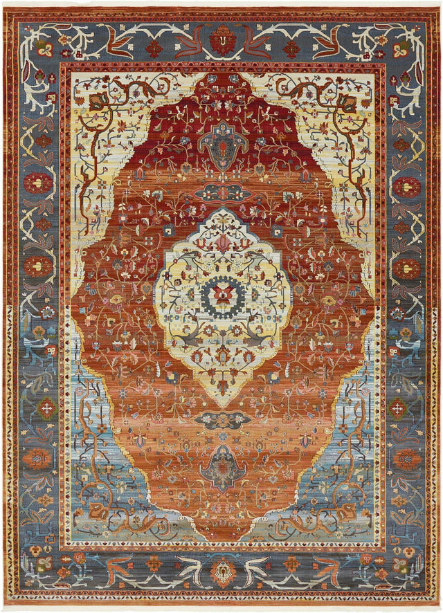 Rust Red 10' x 13' 1 Baracoa Rectangle Area Rug 100% Polypropylene Distressed Vintage Living Dining Room Office Traditional Carpet for Sale at Rug Engine