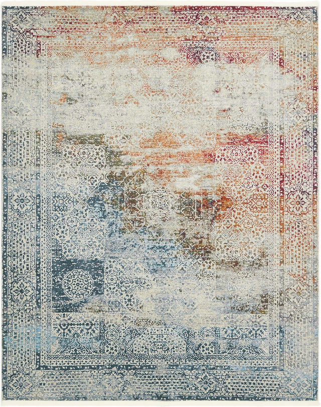 Multicolor 8' x 10' Baracoa Rectangle Area Rug 100% Polypropylene Distressed Vintage Living Dining Room Office Traditional Carpet for Sale at Rug Engine