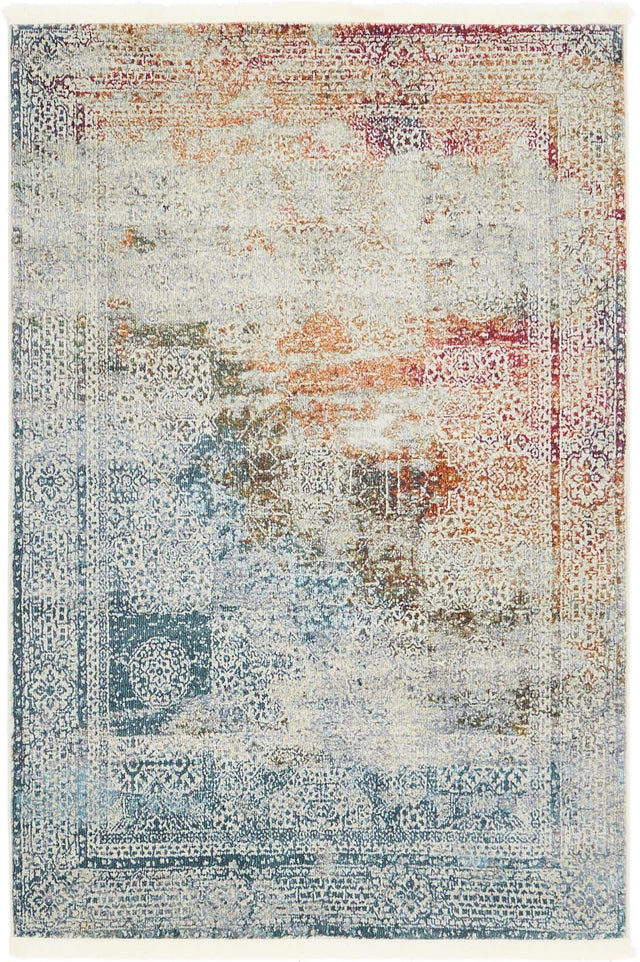 Multicolor 4' 3 x 6' 1 Baracoa Rectangle Area Rug 100% Polypropylene Distressed Vintage Living Dining Room Office Traditional Carpet for Sale at Rug Engine