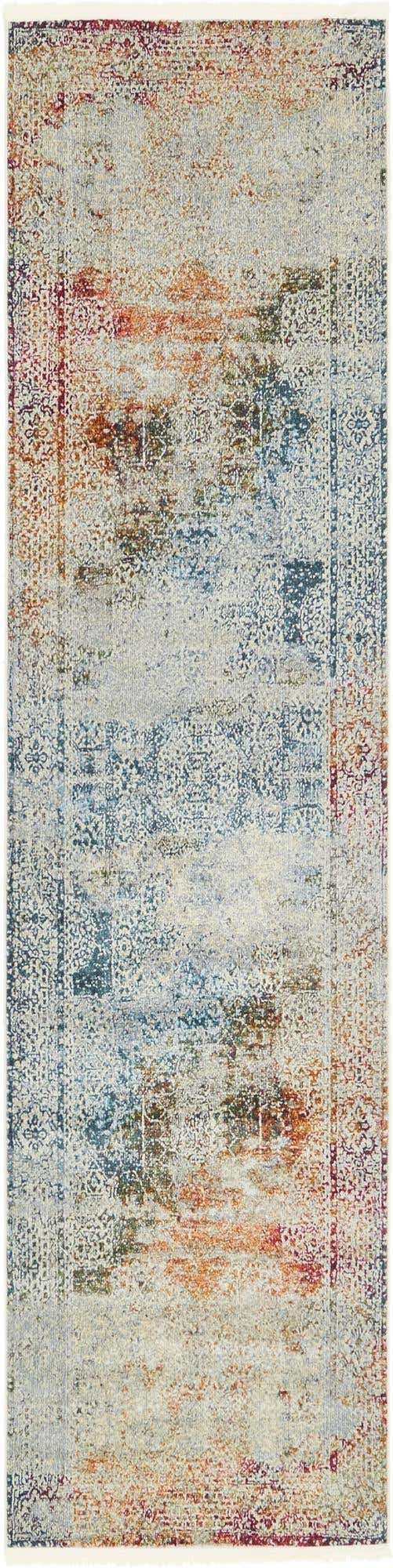 Multicolor 2' 7 x 10' Baracoa Runner Area Rug 100% Polypropylene Distressed Vintage Living Dining Room Office Traditional Carpet for Sale at Rug Engine