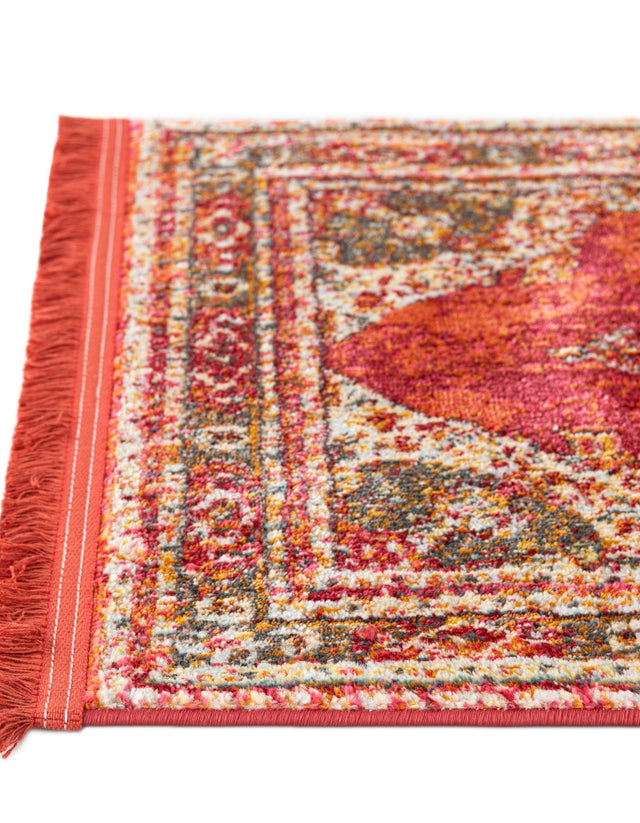Red 2' 2 x 6' 1 Baracoa Runner Area Rug 100% Polypropylene Distressed Vintage Living Dining Room Office Traditional Carpet for Sale at Rug Engine