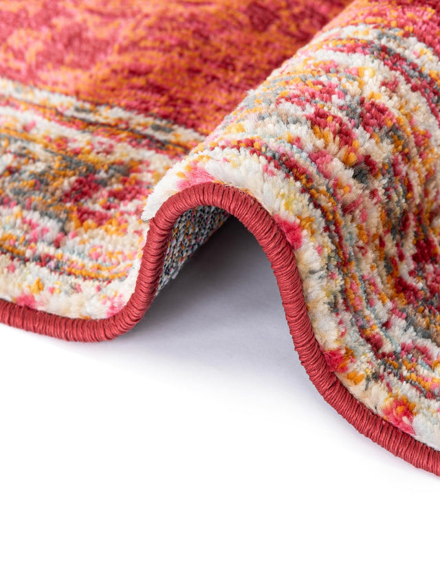 Red 2' 7 x 10' Baracoa Runner Area Rug 100% Polypropylene Distressed Vintage Living Dining Room Office Traditional Carpet for Sale at Rug Engine