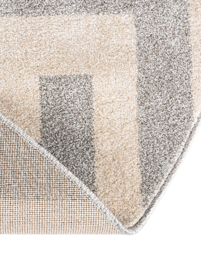 Gray 6' 1 x 6' 1 Athens Round Area Rug 100% Polypropylene With Cotton Backing Easy Clean Indoor Living Dining Room Bedroom Office Carpet for Sale at Rug Engine