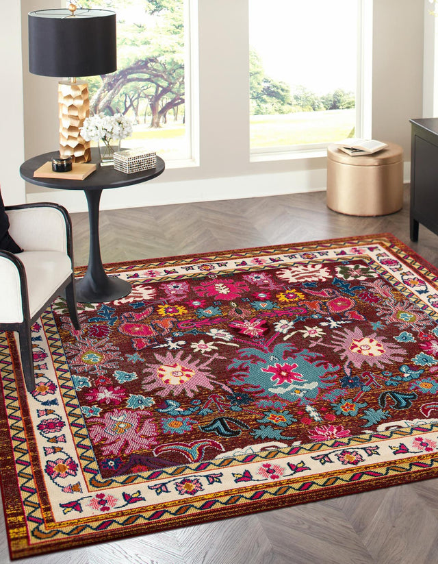 Multicolor 8' x 8' Medici Square Area Rug 100% Polypropylene Traditional Vintage Classic Carpet for Home Interior Design Decor for Sale at Rug Engine