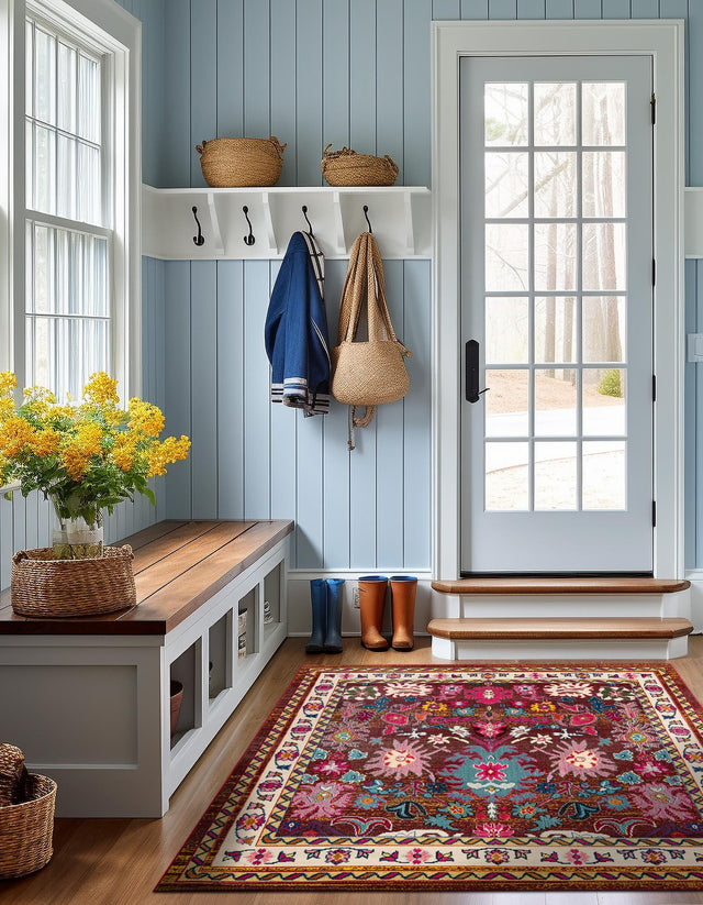 Multicolor 8' x 8' Medici Square Area Rug 100% Polypropylene Traditional Vintage Classic Carpet for Home Interior Design Decor for Sale at Rug Engine