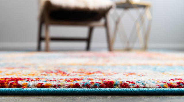 Multicolor 3' 3 x 3' 3 Rosso Round Area Rug Vintage Distressed Faded Traditional Design Carpet for Unique Home Interior Design for Sale at Rug Engine