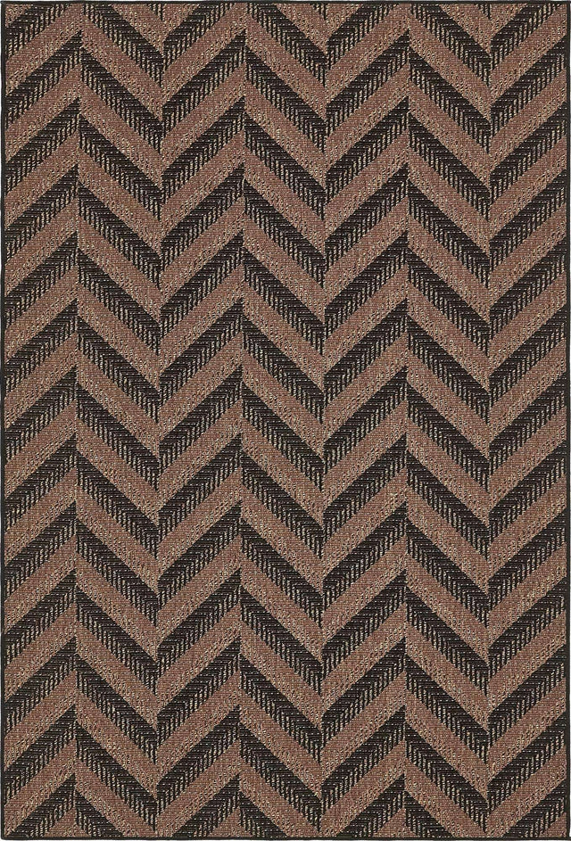 Brown 6' x 9' Outdoor Modern Rectangle Area Rug Weather Resistant for Patio, Deck, Terrace, Balcony, Porch 100% Polypropylene Modern Outside Carpet for Sale at Rug Engine