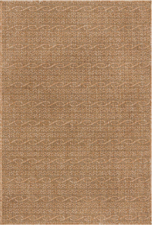 Light Brown 6' 1 x 9' Outdoor Modern Rectangle Area Rug Weather Resistant for Patio, Deck, Terrace, Balcony, Porch 100% Polypropylene Modern Outside Carpet for Sale at Rug Engine