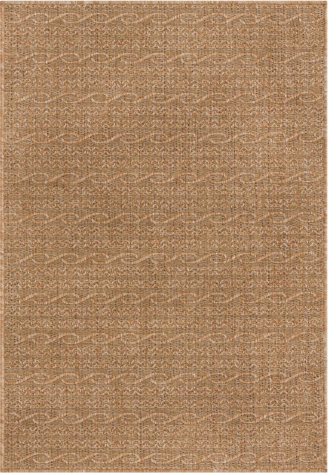 Light Brown 8' x 11' 4 Outdoor Modern Rectangle Area Rug Weather Resistant for Patio, Deck, Terrace, Balcony, Porch 100% Polypropylene Modern Outside Carpet for Sale at Rug Engine