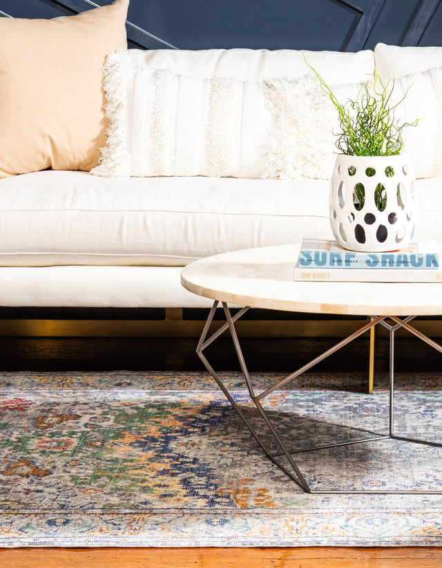 Light Gray 4' 1 x 6' 1 Austin Rectangle Area Rug 100% Polyester Durable Cotton Backing Living Dining Room Bedroom Office Vintage Decor Carpet for Sale at Rug Engine