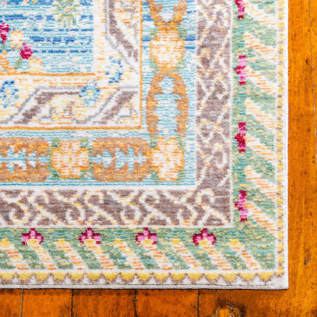 Blue 4' 1 x 6' 1 Austin Rectangle Area Rug 100% Polyester Durable Cotton Backing Living Dining Room Bedroom Office Vintage Decor Carpet for Sale at Rug Engine