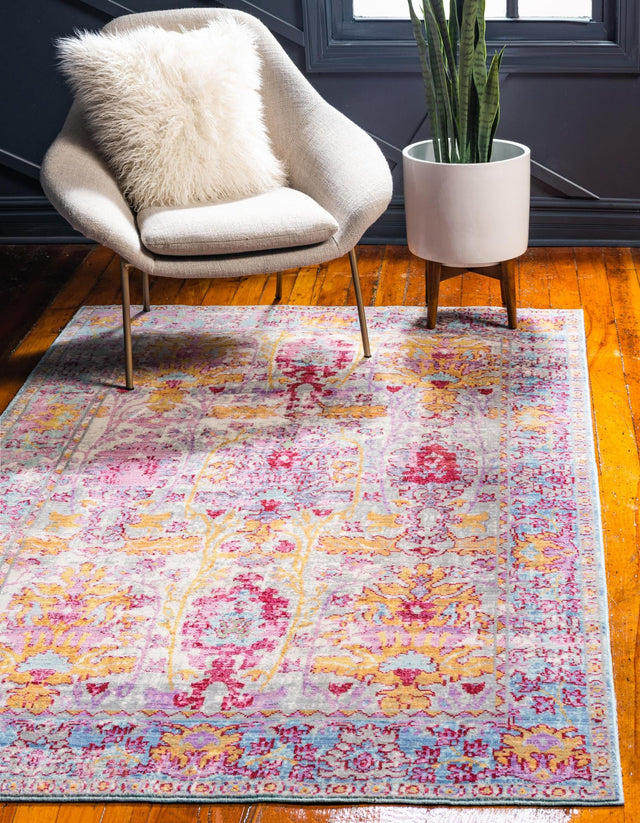 Beige 4' x 6' Austin Rectangle Area Rug 100% Polyester Durable Cotton Backing Living Dining Room Bedroom Office Vintage Decor Carpet for Sale at Rug Engine