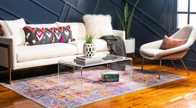 Beige 4' x 6' Austin Rectangle Area Rug 100% Polyester Durable Cotton Backing Living Dining Room Bedroom Office Vintage Decor Carpet for Sale at Rug Engine