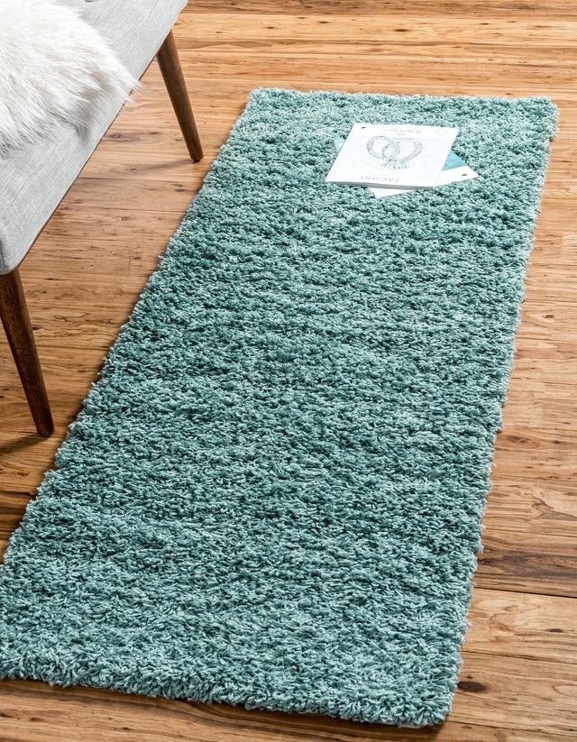 Light Slate Blue 2' 7 x 13' 1 Solid Shag Runner Area Rug Thick Soft Touch Fluffy & Plush Shaggy Pile Durable Minimalist Carpet for Classic Interior Design for Sale at Rug Engine