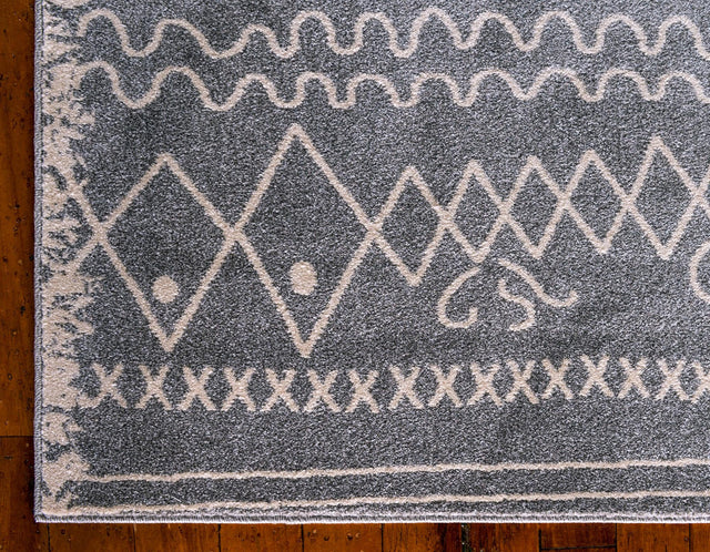 Gray 2' x 3' 1 Fez Rectangle Area Rug Geometric 100% Polypropylene Easy Clean Stain Resistant Carpet for Living, Dining, Office, Dorms for Sale at Rug Engine