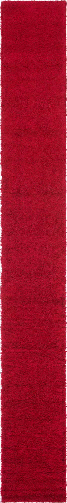 Cherry Red 2' 7 x 19' 8 Solid Shag Runner Area Rug Thick Soft Touch Fluffy & Plush Shaggy Pile Durable Minimalist Carpet for Classic Interior Design for Sale at Rug Engine