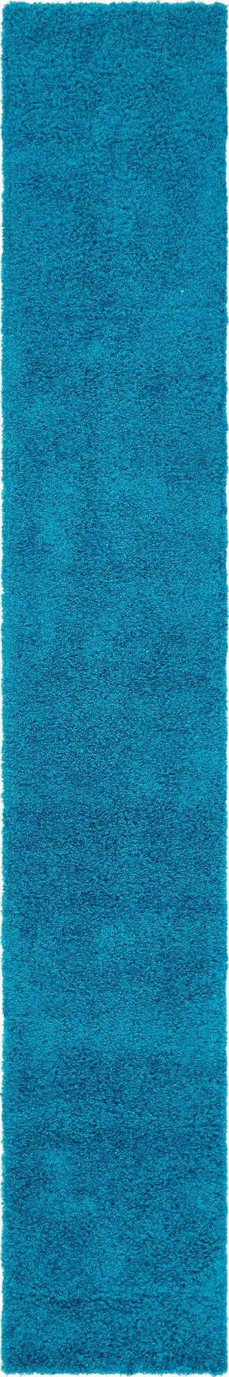 Turquoise 2' 7 x 16' 5 Solid Shag Runner Area Rug Thick Soft Touch Fluffy & Plush Shaggy Pile Durable Minimalist Carpet for Classic Interior Design for Sale at Rug Engine