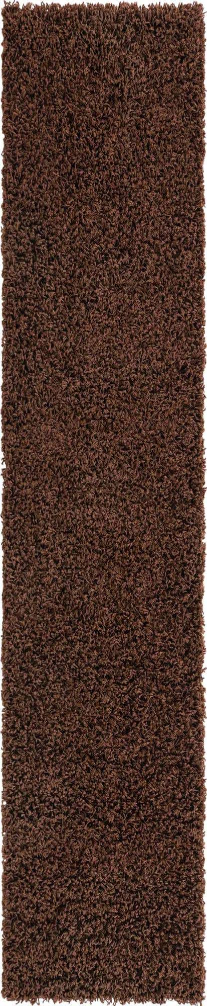 Chocolate Brown 2' 7 x 13' 1 Solid Shag Runner Area Rug Thick Soft Touch Fluffy & Plush Shaggy Pile Durable Minimalist Carpet for Classic Interior Design for Sale at Rug Engine